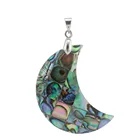 FPG023 New Zealand Abalone Shell Moon Shape Pendant Charms