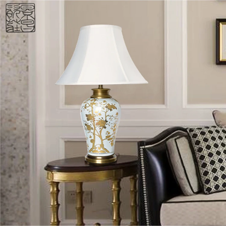 gold flower table lamp