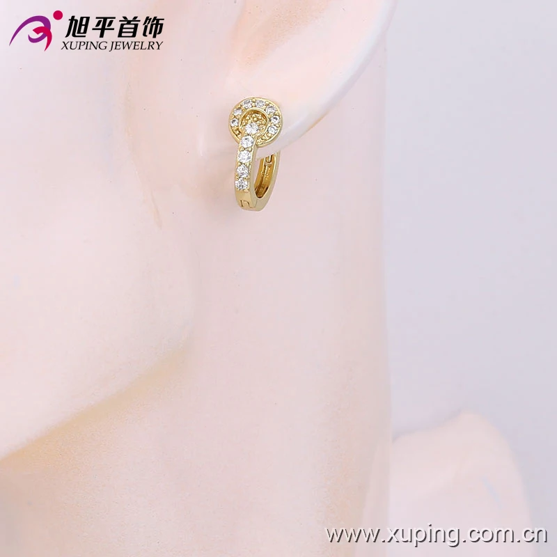 Small baby girls 14k gold plated CZ mini hoop earrings, the wholesale price of gold earrings baby