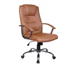 M C Economic Swivel High Back Brown Color Leather Faced Manager Armchair