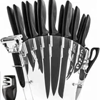 Knife Set Hot Selling Black Blue 17 Piece Stainless Steel Kitchen Knife Set With Sharpener Knife Set With Block