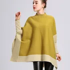 Stripe New Arrival Autumn Winter Stripe Loose Pullover Knitted Poncho For Women