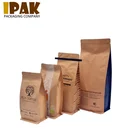 Bottom Paper Bags Stand Up Bag 250g Stand Up Flat Bottom Kraft Paper Bags For Coffee