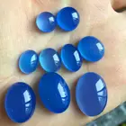 Cabochon High Quality Blue Agate Round Cabochon Chalcedony