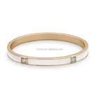Vintage Bracelet Crystal Vintage Enamel Bangle For Ladies White Enamel Fashion Bangle Bracelet With Crystal