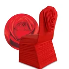 Chair Cover 2017 Wholesale Wedding Lycra Rufflued Red Chair Cover With Bow