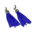Pearl Earrings Bohemian Multi Colors Stone Black Glass Bead Tassel Rhinestone Charms Real Freshwater Pearl Stud Long Dangle Earrings For Woman