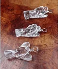 Carved Pendant Quartz Necklace Carved Crystal Angel Charm Wire Wrapped Pendant
