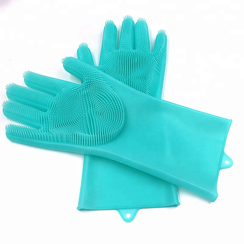 household silicone hand gloves brush