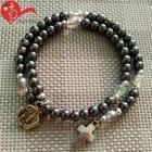 Stone Custom Design Religious Rosary Hematite Stone Bracelet