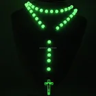 Rosary Beads Plastic Cross Rosary Factory Wholesale Acrylic Luminous Beads Cross Catholic Rosary
