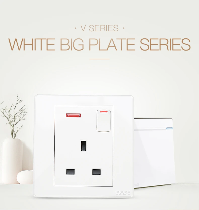 IEC BS AC power 10A 3 gang electric switches for home