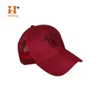 Black Baseball Cap Orange Good Quality Baseball Caps Custom Black Cotton Twill Baseball Cap W/ Orange Mesh For Farmer