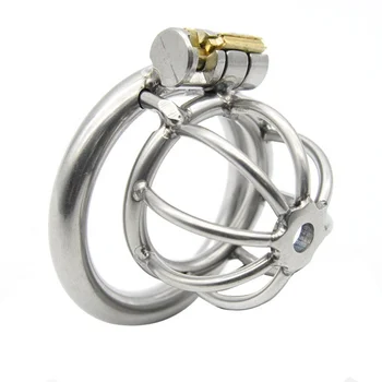 Metal Male Chastity Device Cock Cage Virginity Lock Penis Lock Cock Ring for men