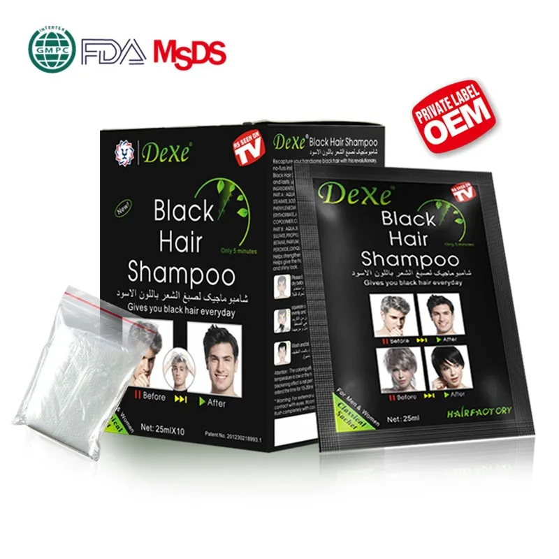 Wholesale hair dye shampoo cheap Price Amazing Color Hair Dye in Egypt for Men and Women Dexe Black Hair Shampoo Permanent