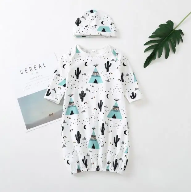 manufacturer Infant gowns pajamas 2pcs sleeping suit for babies newborn night gown sleepwear