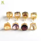 Single Stud Stone Stud Earrings Fashion Simple Single Stone Gold Zircon Stud Earrings In Various Colors