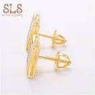 Earrings Stud Earring Silver Stud Earring 925 Silver Jewelry Earrings Sterling Mens Hip Hop Screw Back Micro Pave Stud Earring