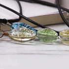 Pendant Flower Resin Pendant Oval Clear Resin Crystal Pendant Glass Dried Flower Necklace Choker