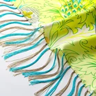 With Digital Printed Silk Shawl Hijab Shawl With Fringes