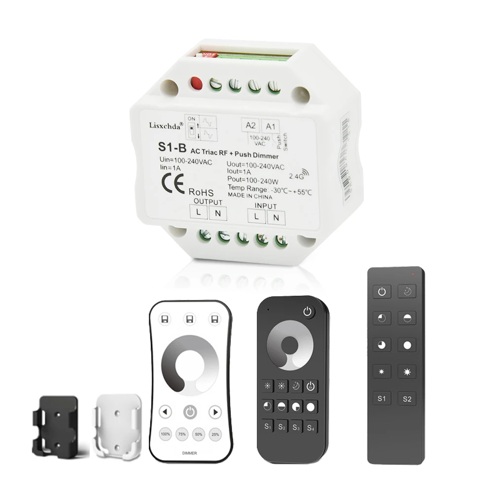 Plenaire sessie Architectuur bloemblad Triac Led Dimmer 220v 230v 110v Ac Wireless Rf Dimmable Push Switch With  2.4g Remote Controller For Single Color Led Bulb Lamps - Buy Wireless Ac  Triac Led Dimmer,Push Switch Ac Triac