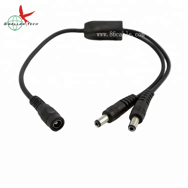 Liwinting 2pcs DC 1 Female to 2 Male Way DC Power Adapter Splitter Cable 2.1 x 5.5 mm DC Jack Y Splitter Cable Power Distributor for CCTV Camera Car Monitor SMD 5050 5630 2835 3528 LED Strip