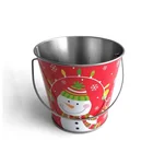 Tin Bucket Metal Metal Tin Bucket Custom Logo Christmas Candy Tin Bucket Metal Bucket