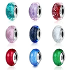 Bead Silver 925 Beads Colorful Murano Glass 925 Sterling Silver Bead Fits European Charm Bracelet