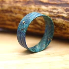 Green Ring Blue Green Box Elder Wood Ring Cores For Tungsten Titanium Damascus Steel Blank Inlay Wedding Bands