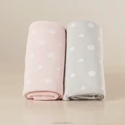 Cotton Blanket Soft 100% Cotton Polka Dots Reversible Knitted Bably Blanket