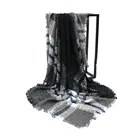 Blue Scarf Black And White Blue Cashmere Plaid Tartan Blanket Scarf Scarves
