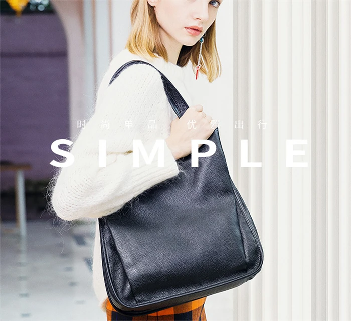 Retail top grain tote bag ladies bag woman genuine leather handbags