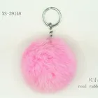 Rabbit Charming Real Rabbit Fur Keychain Fur Ball POM POMS
