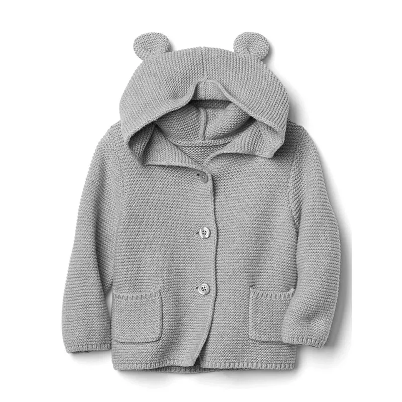 oatmeal hooded bear cardigan