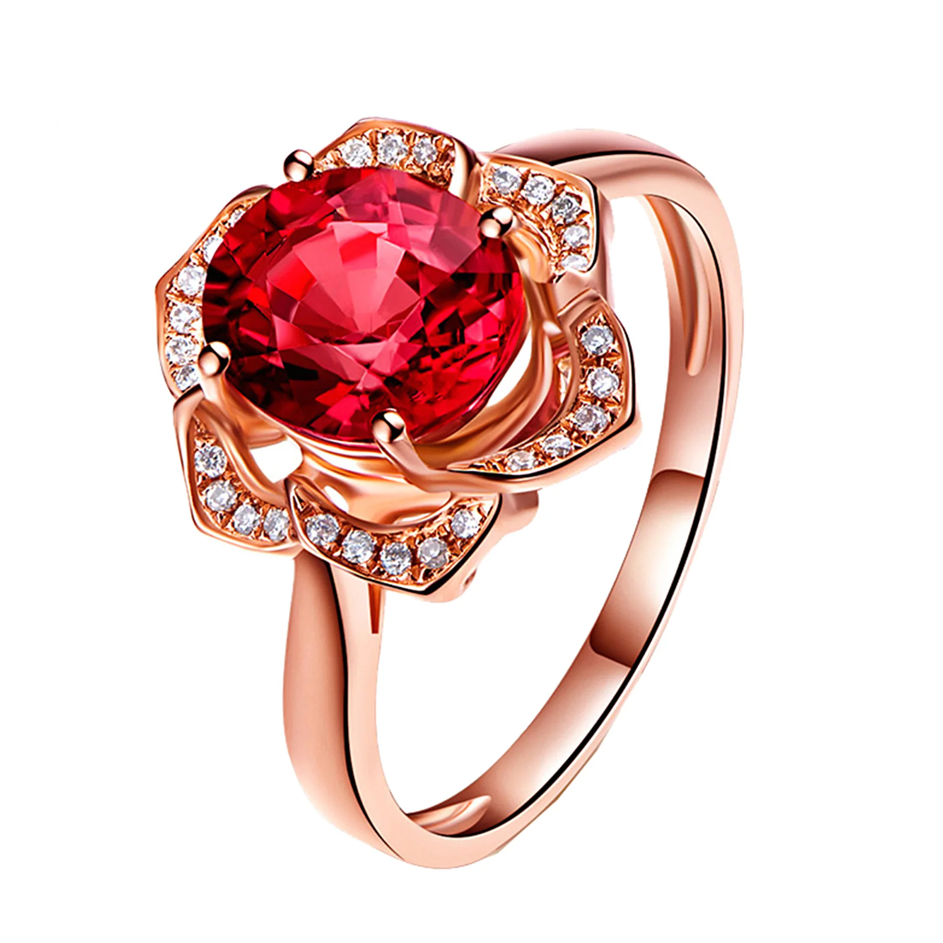 rose gold red diamond ring