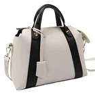 Guangzhou Lady Wholesale Guangzhou Branded Beige Genuine Leather Lady Fashion Handbag Hobo Bag