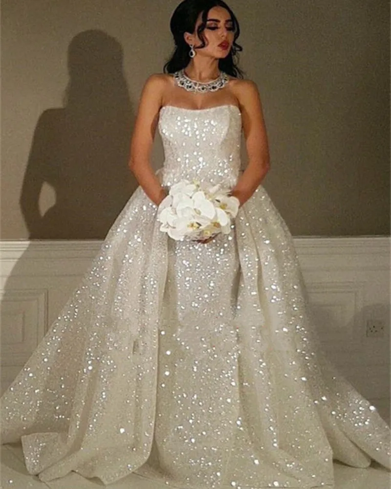 Sparkly Sequins Wedding Dresses 2021 ...