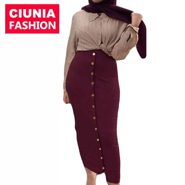 button skirt hijab