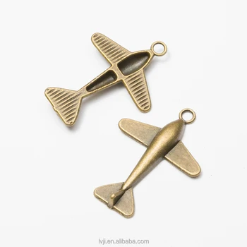 Airplane Charms Antique bronze Aircraft plane charm pendant 34*25mm