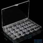 Box 24 Blocks Box Nails Rhinestones Beads Jewelry Organizer Transparent Display Container