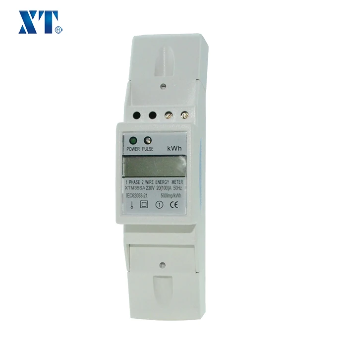 XTM35SA Energy Meter Digital LCD Single Phase 2 Wire KWh Meter DIN-Rail Electric