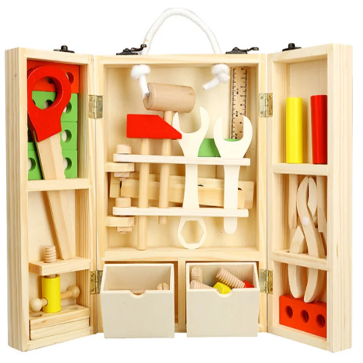 wooden toolbox toy