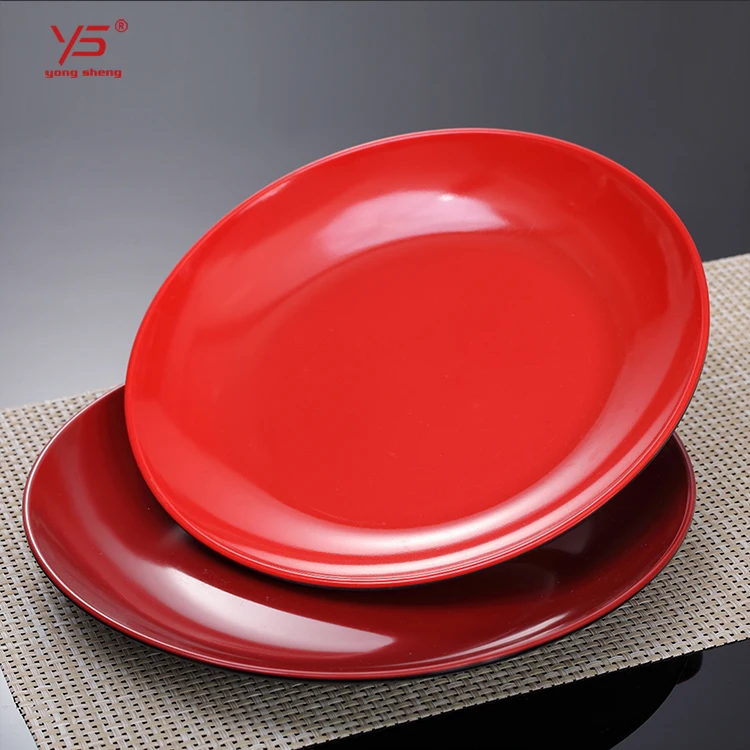 red melamine plates