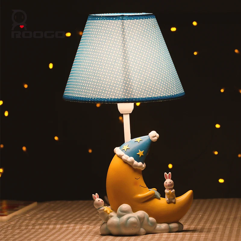Roogo Decorative Cartoon Character Moon Shaped Table Lamp For Kids Bedroom  - Buy Moon Shaped Table Lamp,Cartoon Character Table Lamp,Decorative Table  Lamp For Kids Bedroom Product on 
