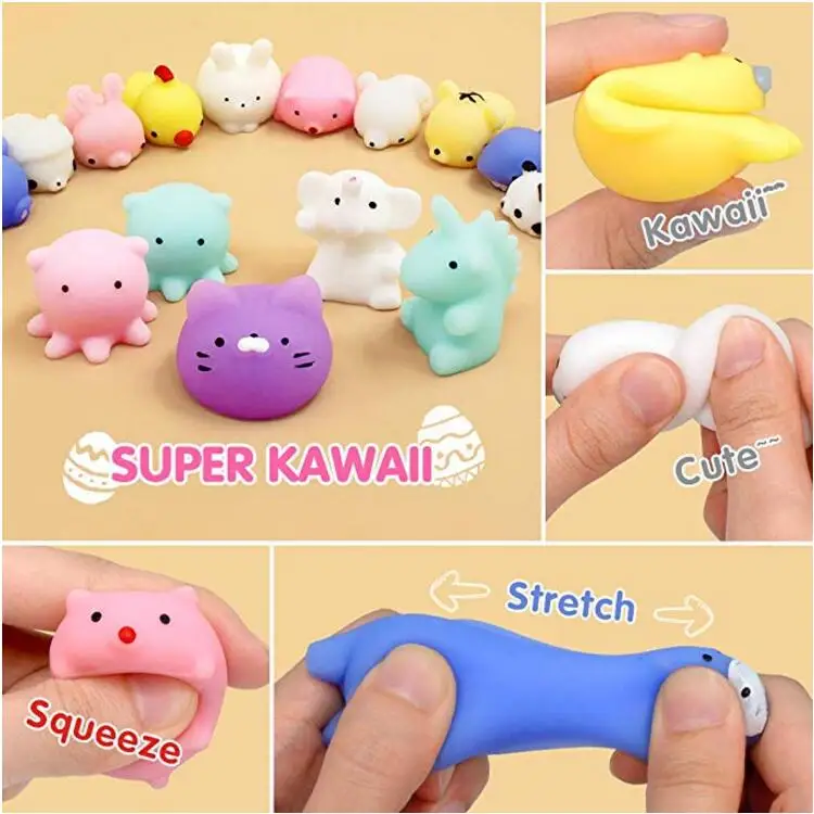 ZQX44 New Kawaii TPR Mini Squishy Toy Animal Toys Stress Relief Vent Mini Squeeze Squishy Fidget Toys Mochi