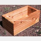 Flower Box Wood Flowers Boxes Wooden Large Outdoor Rectangular Garden Planter Flower Box In Natural Wood