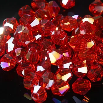 Fashion DIY jewelry 3mm China Crystal Bead Glass Bicone bead 1000pcs Red AB