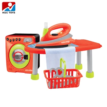 Electric home appliance toy pretend iron and washing machine toy set for kids HC394487