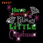 Diamonds And Bling Little Christmas Letter Pattern Korean Hot-Fix Rhinestone