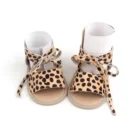 Leopard Shoes Leopard Wholesale Low Price Baby Sandals Leather Bow Leopard Newborn Prewalker Baby Shoes 2019